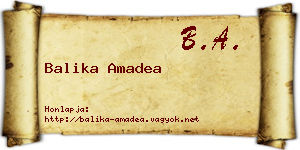 Balika Amadea névjegykártya